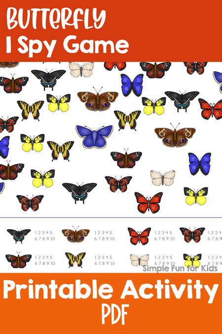 Butterfly I Spy Game Printable Simple Fun For Kids