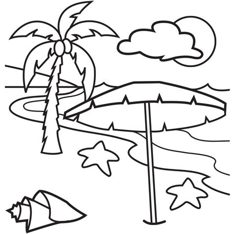 Beach Black And White Beach Coloring Clipart Wikiclipart