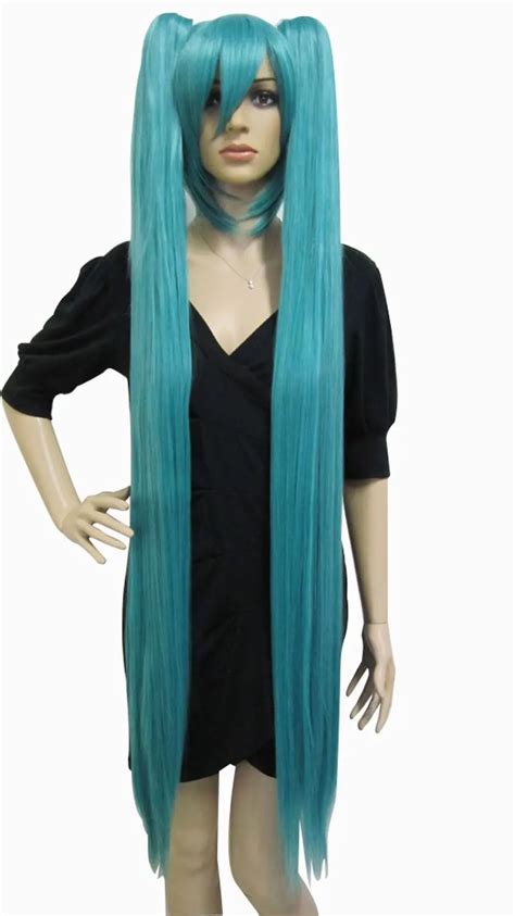 48inch 120 Cm Mikus Day Vocaloid Hatsune Miku Cosplay Wig Turquoise Animeanime Style Wigswig