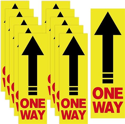 15 Pieces One Way Floor Stickers Sign Directional Arrows Signs