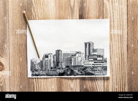 Big City Skyline Pencil Draw Stock Photo Alamy