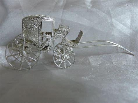 Silver Filigree Hand Crafted Carriage With Moving Wheels