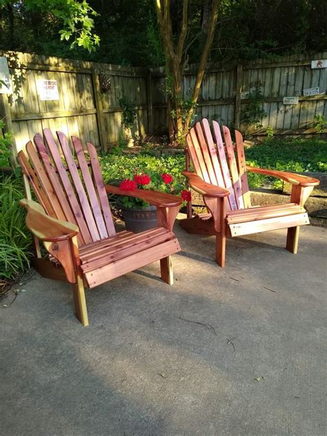 Red Cedar Adirondack Chairs Using The Jackman Works Plans Rwoodworking