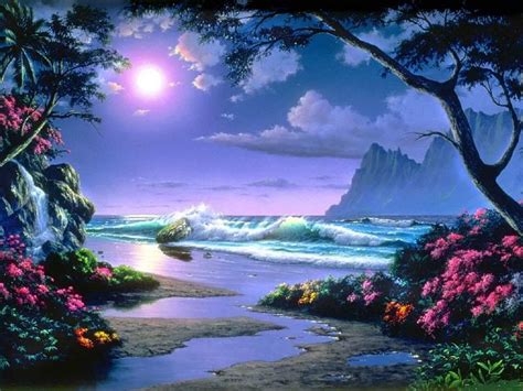 Resultado de imagen de paisajes con flores y agua ...