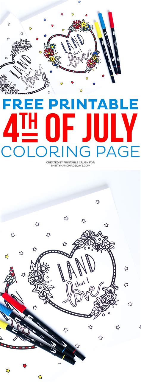 Download This Pretty Free Printable Fourth Of July Coloring Page For