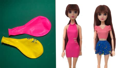 Diy Barbie Dresses With Balloons Easy No Sew Clothes For Barbies Youtube