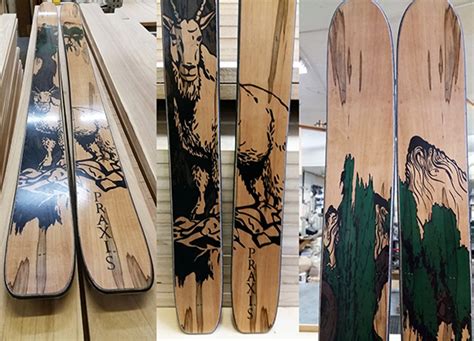 Digitally Stained Wood Veneer Art Praxis Custom Skis Handcrafted In