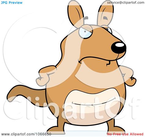 Clipart Pudgy Mad Kangaroo Royalty Free Vector Illustration By Cory Thoman