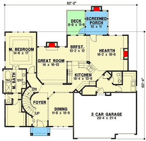 3131 Sq Ft 4 Bedrooms 35 Bathrooms House Plan 18512wb