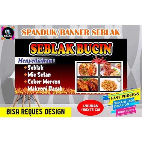 Jual Spanduk Banner Warung Seblak Model B Shopee Indonesia