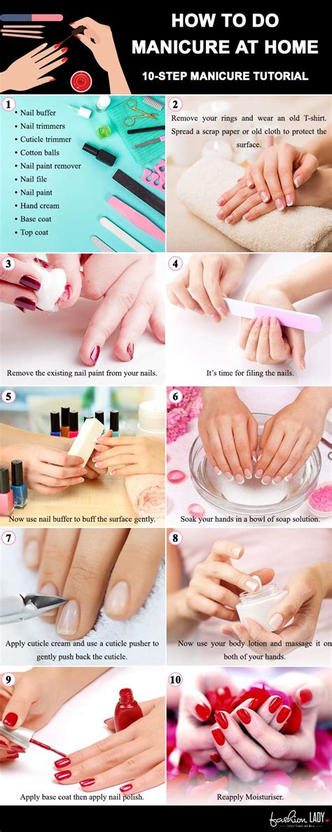 How To Do Manicure At Home 10 Step Manicure Tutorial Manicure Tutorials How To Do Manicure