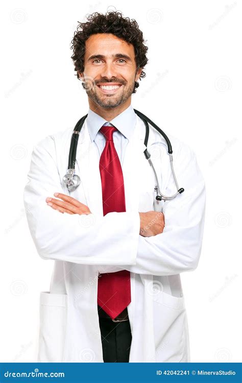 Doctor Portrait Isolated On White Stock Image Image Of People Person