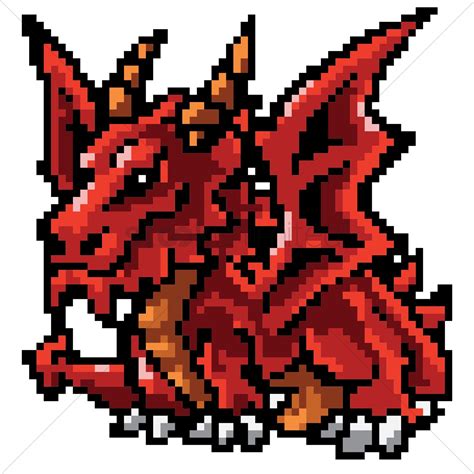 Pixel Art Mythical Dragon Vector Image 1959431 Stockunlimited