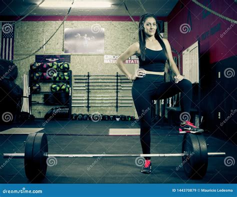 Crossfitter Training Hard Daily Wod Weight Editorial Stock Image