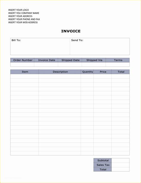 Microsoft Office Receipt Template Free Of Invoice Template Word 2010