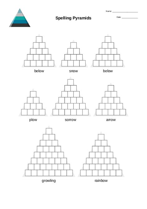 Spelling Pyramids Pyramid Words Worksheet Quickworksheets