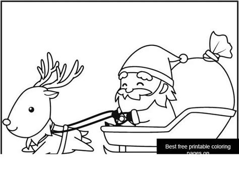 Santa In Sleigh With Reindeer Coloring Page Deer Coloring Pages