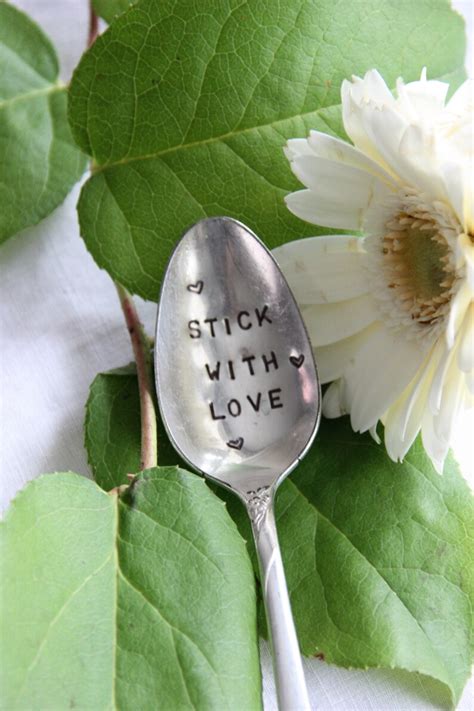 Stick With Love Stamped Spoon Coffee Spoon Romantic T Etsy