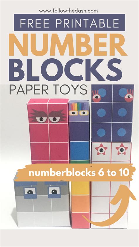 Numberblocks Free Printable Paper Toy Template 6 10 Printable Paper Images