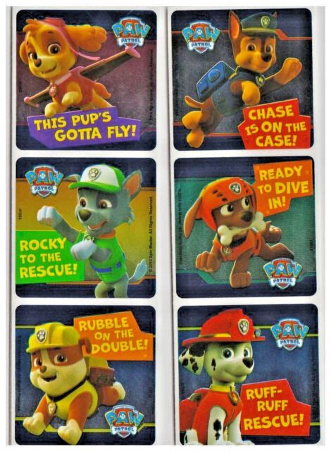 25 Paw Patrol Sayings Stickers 25 X 25 Each Party Favors Ebay