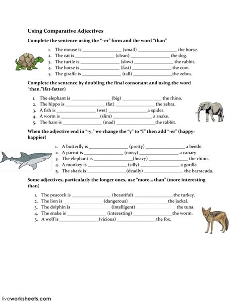 comparatives and superlatives interactive and downloadable worksheet you can do the exercises