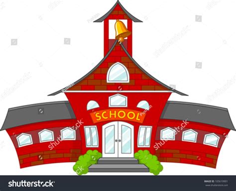 Illustration Cartoon School Building Stock Vector 105619901 Shutterstock