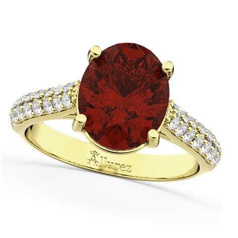 Shop devices, apparel, books, music & more. Oval Garnet & Diamond Engagement Ring 14k Yellow Gold 4.42ct - AD2618