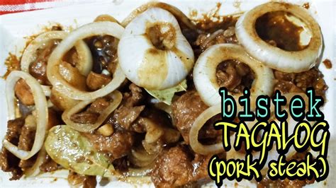 how to cook bistek tagalog pork steak marinated pork pinoy recipe v40 youtube