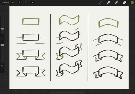 How to Draw Ribbon Banners in Procreate | Design Bundles gambar png