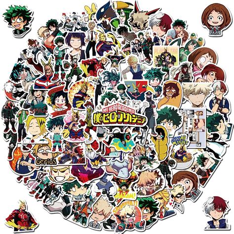 100pcs My Hero Academias Stickers Cool Anime Cartoon My