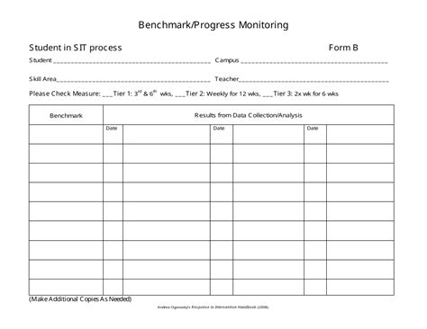 Benchmark Or Progress Monitoring Sheet Fill Out Sign Online And