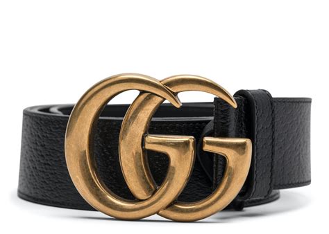 Gucci Double G Gold Buckle Textured Leather Belt 15 Width Black In