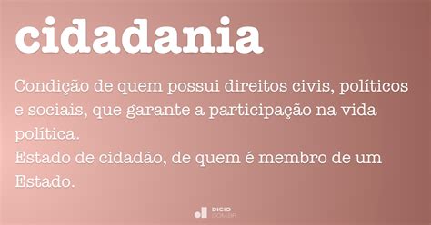 Cidadania Dicio Dicionário Online de Português