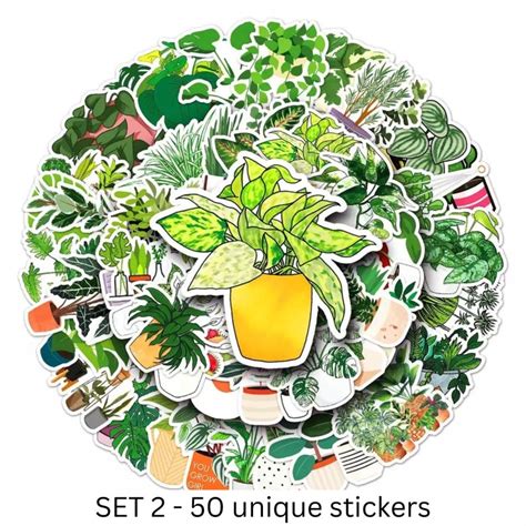 Boho Plant Stickers House Plant Stickers Love Of Plants Etsy