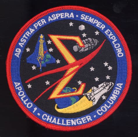 Patch Commemorative Spaceflight Memorial Apollo I Challenger