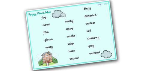 Free Weather And Seasons Foggy Word Mat Teacher Made