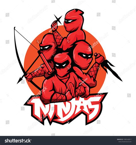 Awesome Ninja Mascot Logo Vector Design Stock Vector Royalty Free