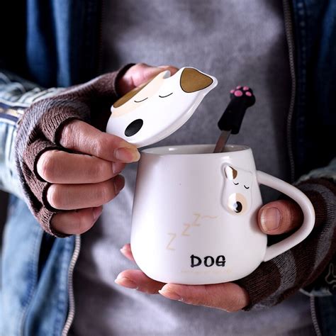 Buy Cute 3d Cartoon Dog Heat Resistant Ceramics Cups