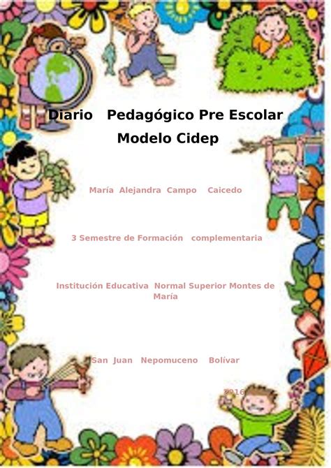 Calaméo Diario Pedagógico Pre Escolar Del Modelo Cidep Mari A