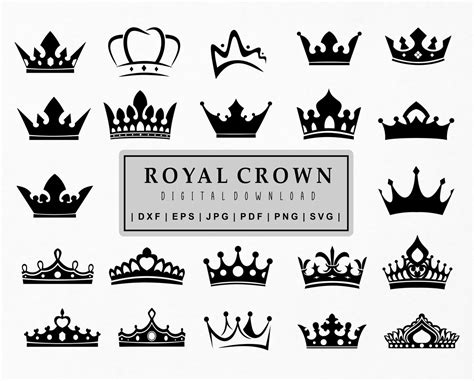 Royal Crown Svg Crown Svg Bundle King Queen Crown Svg Etsy