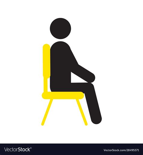 Man Sitting On Chair Silhouette Icon Royalty Free Vector