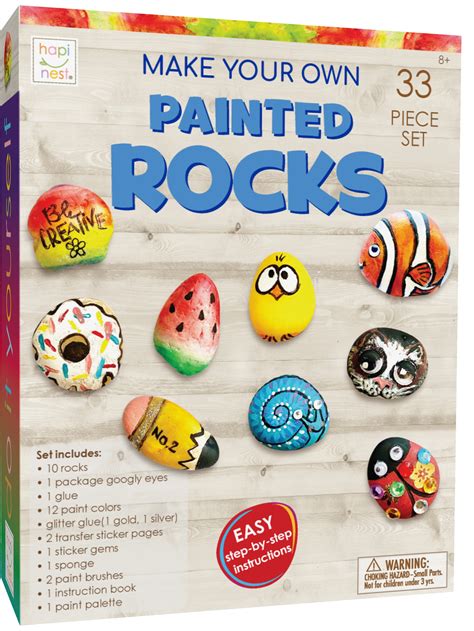 Hapinest Rock Painting Kit For Kids Arts And Crafts Set Etsy