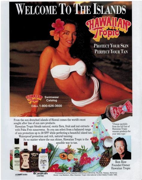 1991 Hawaiian Tropic Swimsuit Lisa Madison Bikini Magazine Print Ad Ebay Hawaiian Tropic