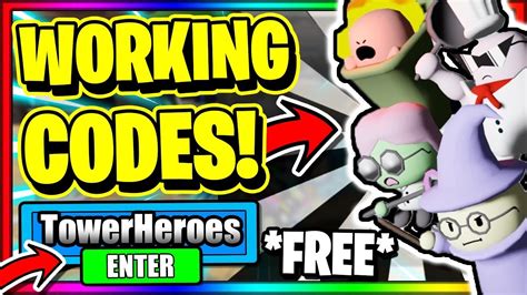 With these roblox tower heroes codes, you can easily upgrade your game level. *ALL* NEW SECRET OP WORKING CODES! 🧪Roblox Tower Heroes ...