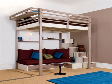 Full Size Loft Bed With Stairs For Adults Juvxxi