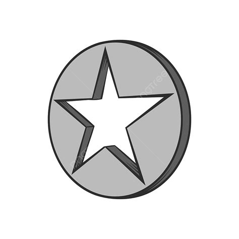 Monochrome Clipart Transparent Background Star In Circle Icon Black