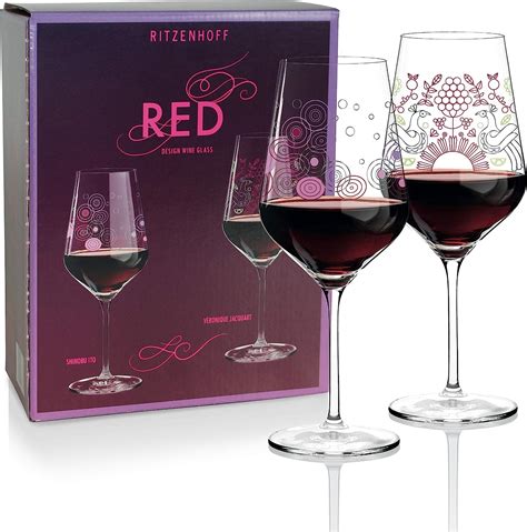 Ritzenhoff Er Set Rotweinglas Kristall Design Veronique Jacquart Shinobu Lto Amazon De