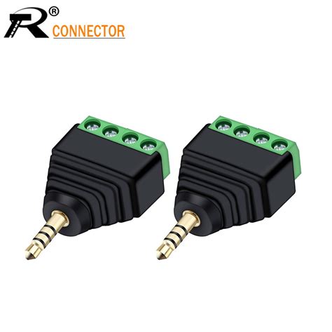 35mm 4 Pole Stereo Trrs Audio Video Male To 4 Screw Terminal Female