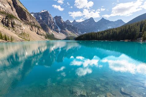 Download Mountain Reflection Nature Canada Lake Moraine Lake 4k Ultra