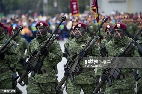 Mexican Army Special Forces Snipers Participate In A Military Parade